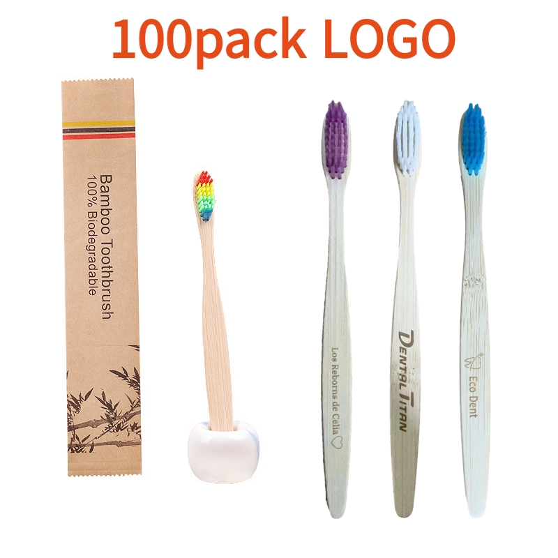 Bamboo Toothbrush Set - 100 шт., детская бамбуковая зубная щетка