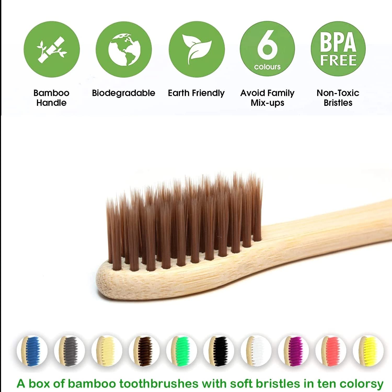 Набор из 10 натуральных бамбук – обзор и цена Bamboo Toothbrush Set