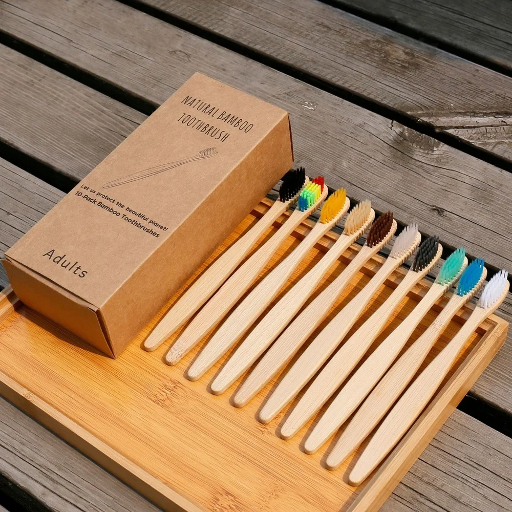 10 шт., красочная зубная щетка – обзор и цена Bamboo Toothbrush Set