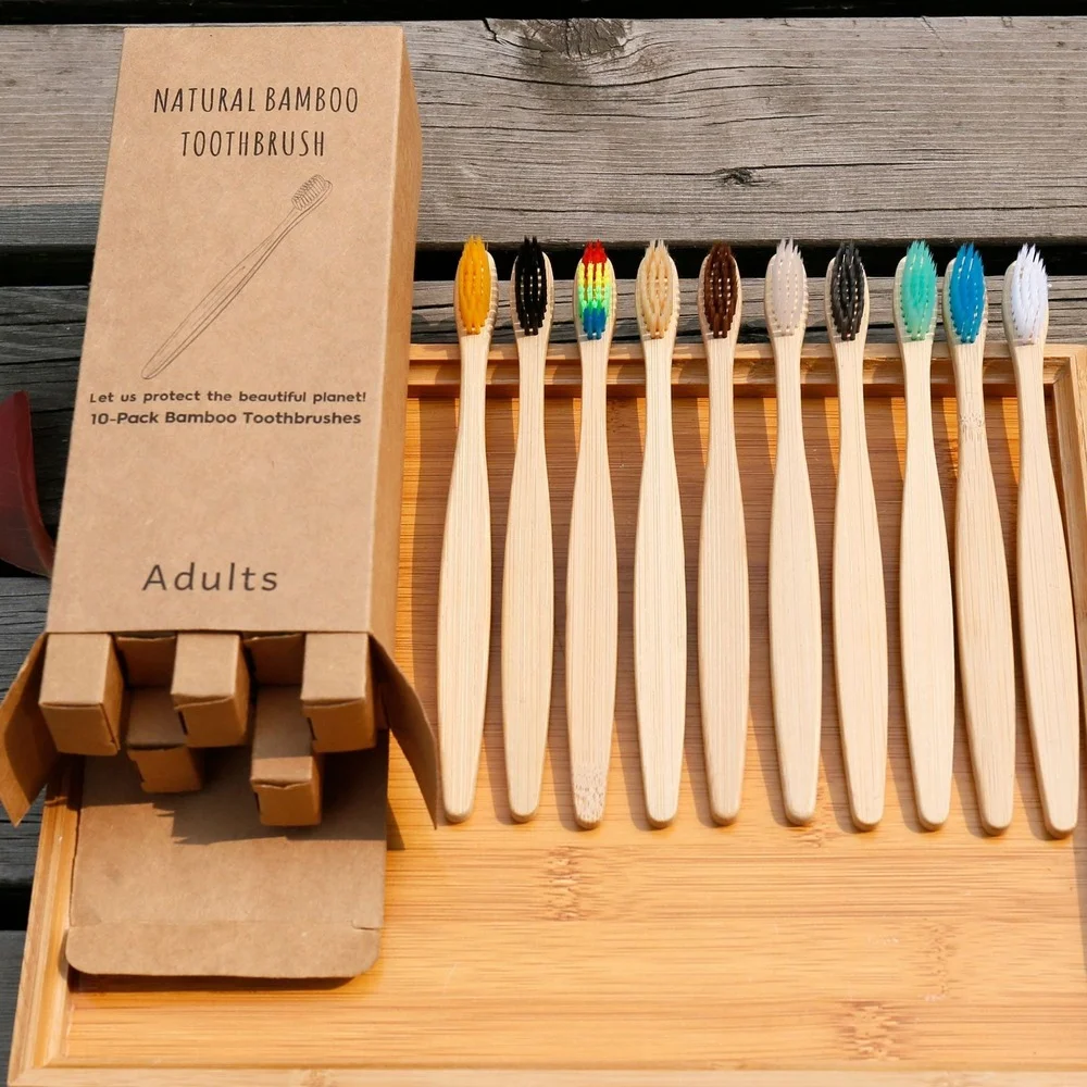10 шт., красочная зубная щетка – обзор и цена Bamboo Toothbrush Set