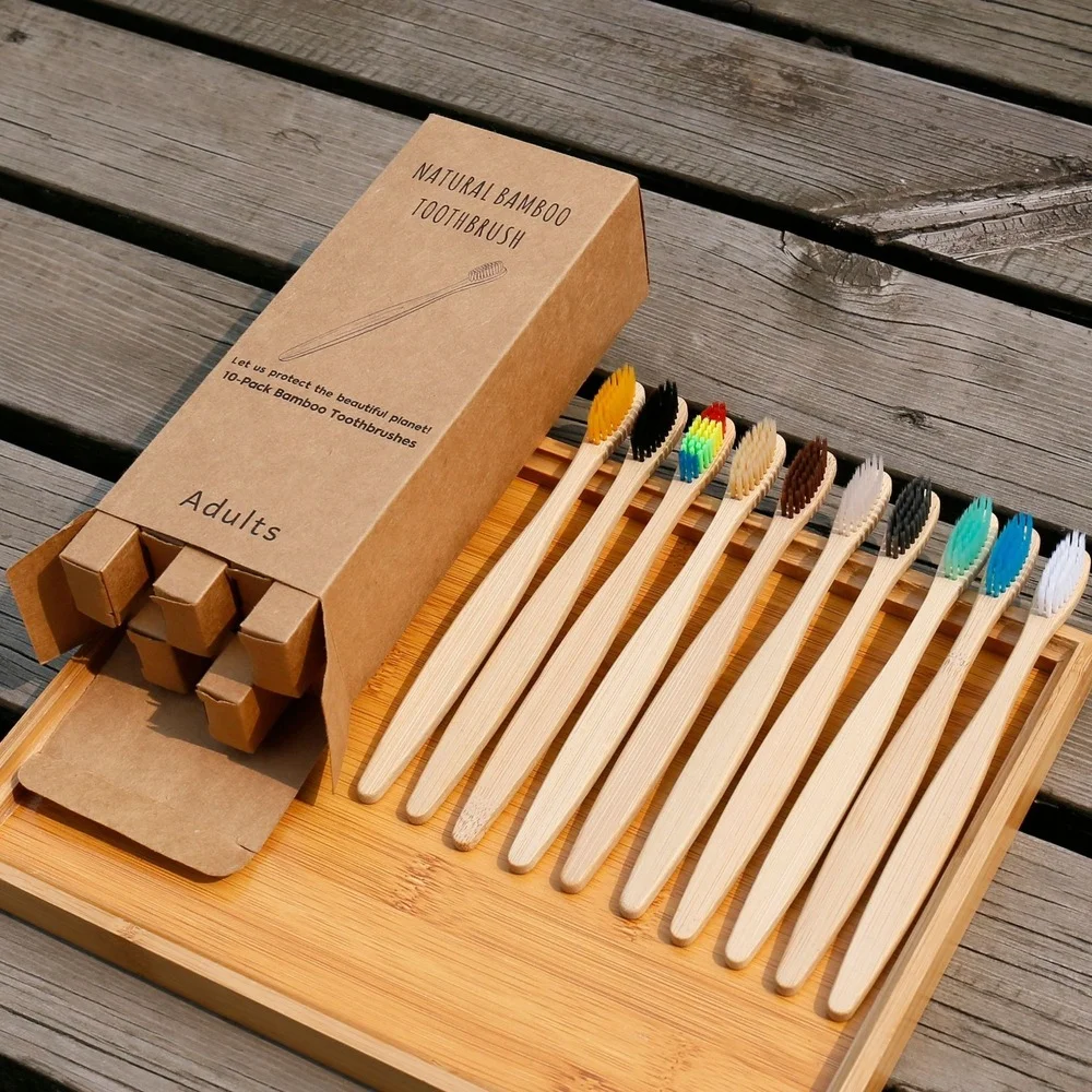 10 шт., красочная зубная щетка – обзор и цена Bamboo Toothbrush Set