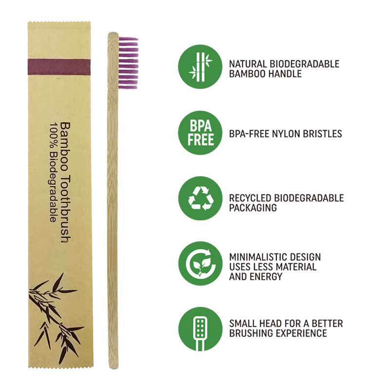 50/100Pcs настраиваемый логоти – обзор и цена Bamboo Toothbrush Set