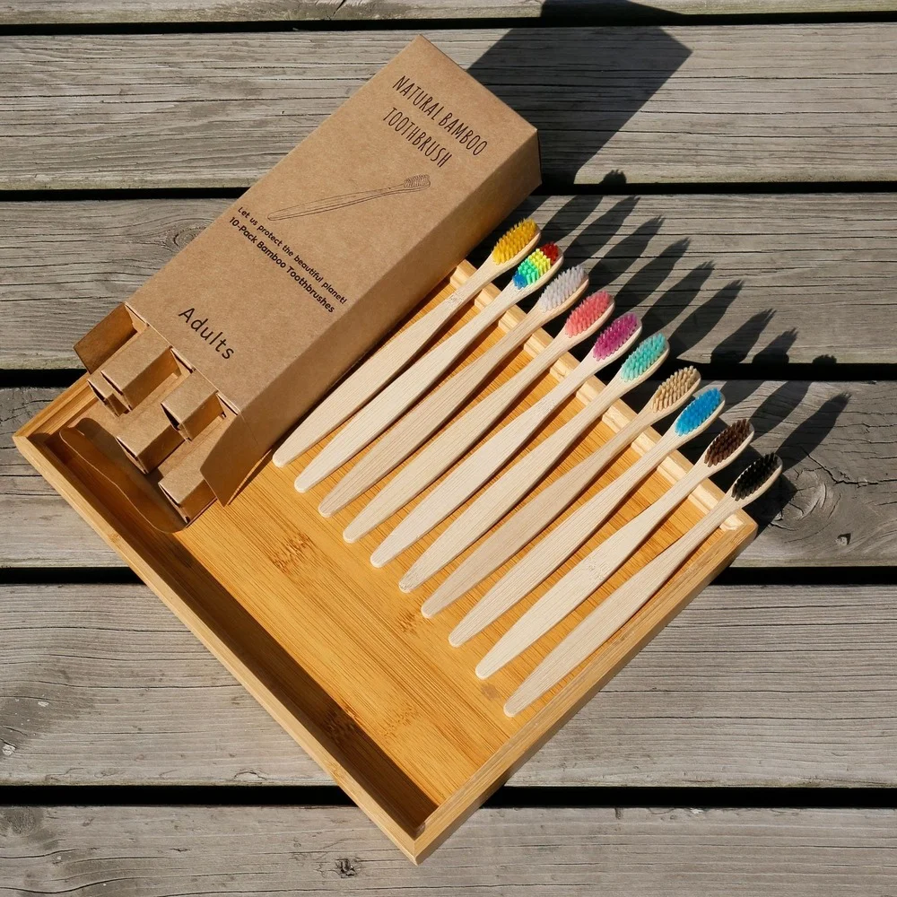Набор из 10 цветных натуральны – обзор и цена Bamboo Toothbrush Set