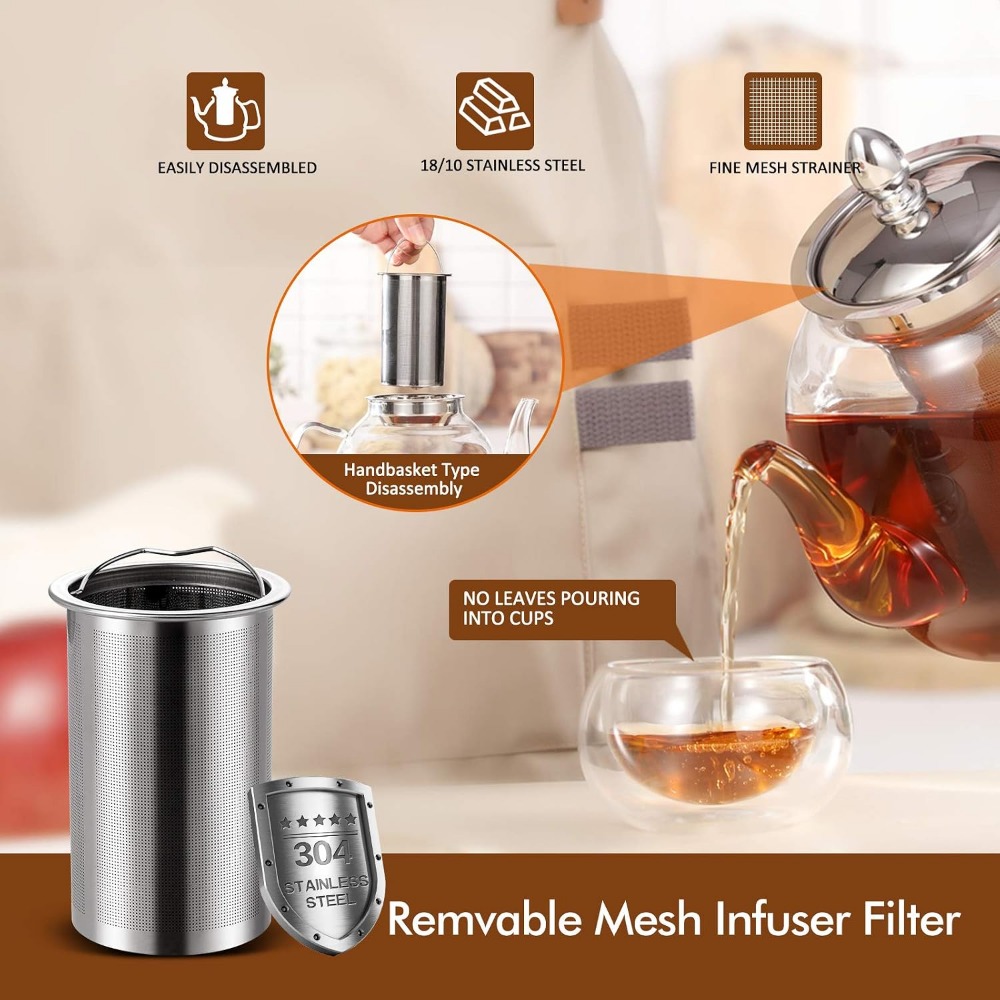 Стеклянный чайник 1000 мл со с – обзор и цена Loose Leaf Tea Infuser
