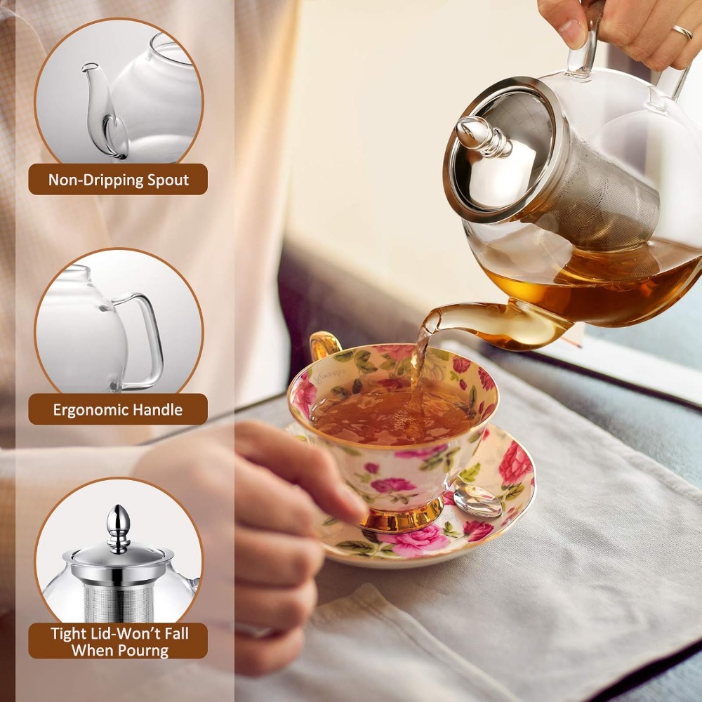 Стеклянный чайник 1000 мл со с – обзор и цена Loose Leaf Tea Infuser
