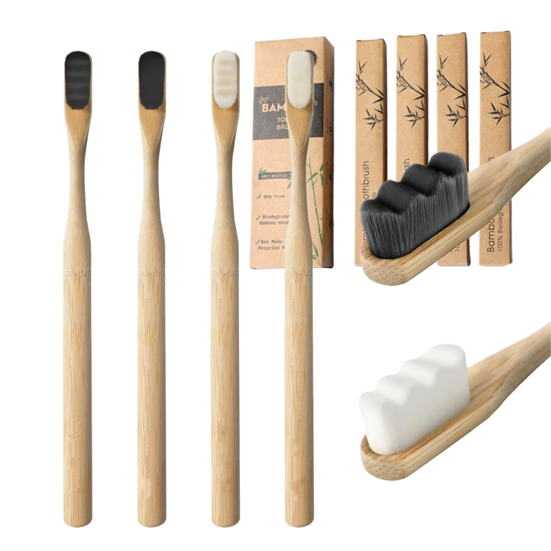 4 шт. зубные щетки Micro-Nano  – обзор и цена Bamboo Toothbrush Set