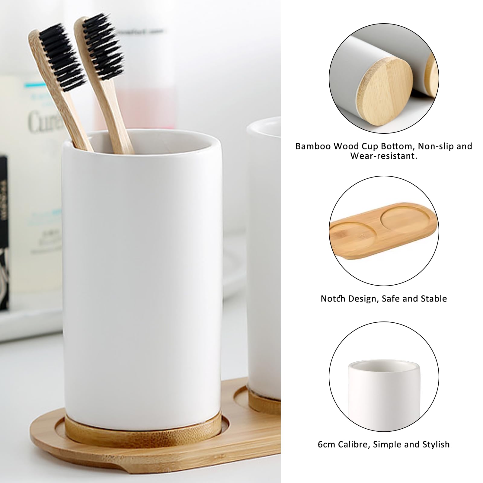 Керамический набор для ванной  – обзор и цена Bamboo Toothbrush Set